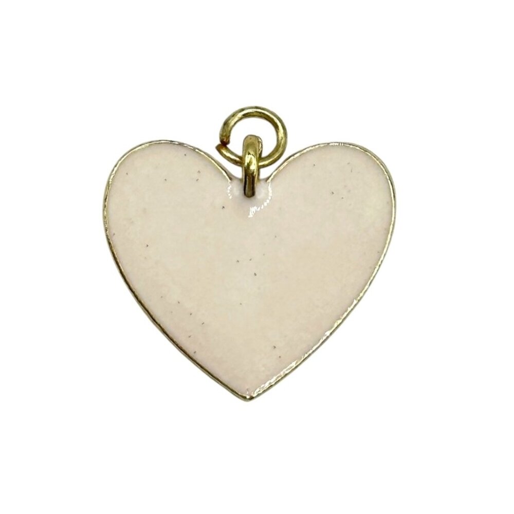 Heart Shaped Gold & White Metal Pendant Charm For Jewelry Making Or Accessories